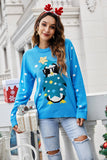 Natal Blue Penguin Knitted Pullover Camisola