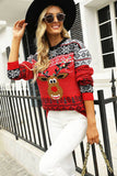 Natal Red Elk Knitted Pullover Camisola