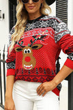Natal Red Elk Knitted Pullover Camisola