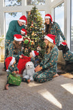 Natal Família Combinando Pijama set Verde Animal Padrão Imprimir Pijama