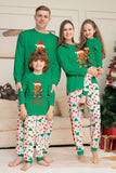 Natal Família Combinando Pijamas Verde Papai Noel Print Pijamas set