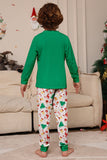 Natal Família Combinando Pijamas Verde Papai Noel Print Pijamas set