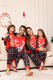 Natal Família Combinando Pijamas Preto Vermelho Veado Impresso Conjunto de Pijamas