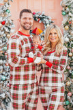 Natal Família Combinando Pijamas set Pijama xadrez vermelho