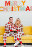 Natal Família Combinando Pijamas set Pijama xadrez vermelho
