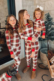 Natal Família Combinando Pijamas set Pijama xadrez vermelho