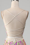 Hot Pink Sparkly Sereia Prom Dress com Fenda