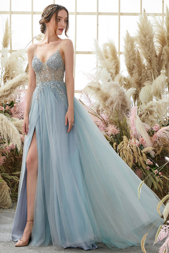 Vestido de baile de tulle de missanga roxa