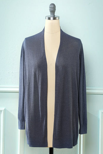 Cardigan de Mangas Compridas Marrom