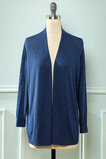 Cardigan de Mangas Compridas Marrom