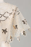 Sequins Black Glitter Cabo dos anos 1920 com Missangas