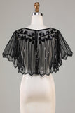 Sequins Black Glitter Cabo dos anos 1920 com Missangas