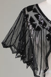 Sequins Black Glitter Cabo dos anos 1920 com Missangas