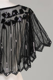 Sequins Black Glitter Cabo dos anos 1920 com Missangas