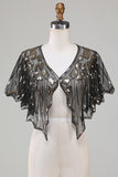 Sequins Black Glitter Cabo dos anos 1920 com Missangas