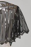 Sequins Black Glitter Cabo dos anos 1920 com Missangas