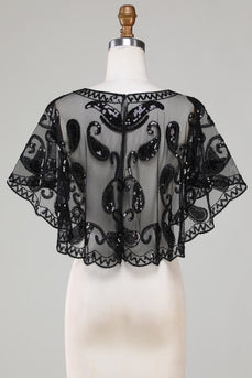 Black Glitter Sequins Cabo dos anos 1920