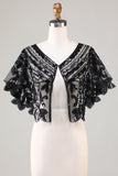 Glitter Sequins Preto Cabo dos anos 1920