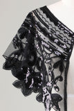 Glitter Sequins Preto Cabo dos anos 1920