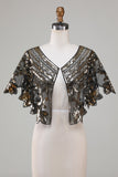 Glitter Sequins Preto Cabo dos anos 1920