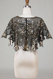 Glitter Sequins Preto Cabo dos anos 1920