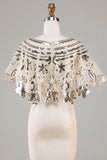 Glitter Sequins Preto Cabo dos anos 1920