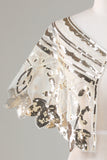 Glitter Sequins Preto Cabo dos anos 1920