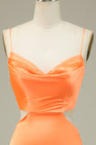 Bodycon Laranja Esparguete Correias Homecoming Vestido