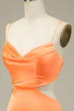 Bodycon Laranja Esparguete Correias Homecoming Vestido