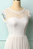 Vestido formal de renda branca