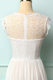 Vestido formal de renda branca
