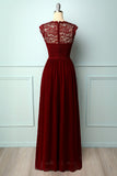 Vestido de renda vermelho escuro formal