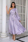 Lavanda Um Ombro Simples Vestido de Baile