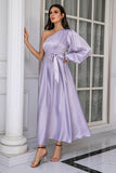 Lavanda Um Ombro Simples Vestido de Baile