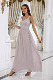 Vestido de baile de lantejoulas cinzentas
