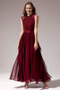 Carregar imagem no visualizador da galeria, Vestido de baile de Chiffon Longo Borgonha