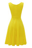 Carregar imagem no visualizador da galeria, Vestido amarelo V Neck 1950s