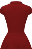 Vestido vermelho escuro vintage de 1950 com Bowknot