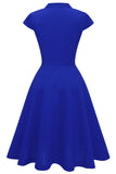 Vestido vermelho escuro vintage de 1950 com Bowknot