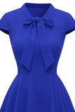 Vestido vermelho escuro vintage de 1950 com Bowknot
