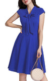 Vestido vermelho escuro vintage de 1950 com Bowknot