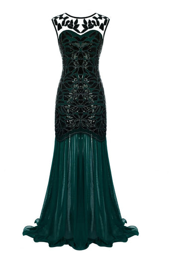 Verde Escuro 1920s Vestido