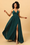 Verde Vestido de Dama de Honra Cintas de Espaguete
