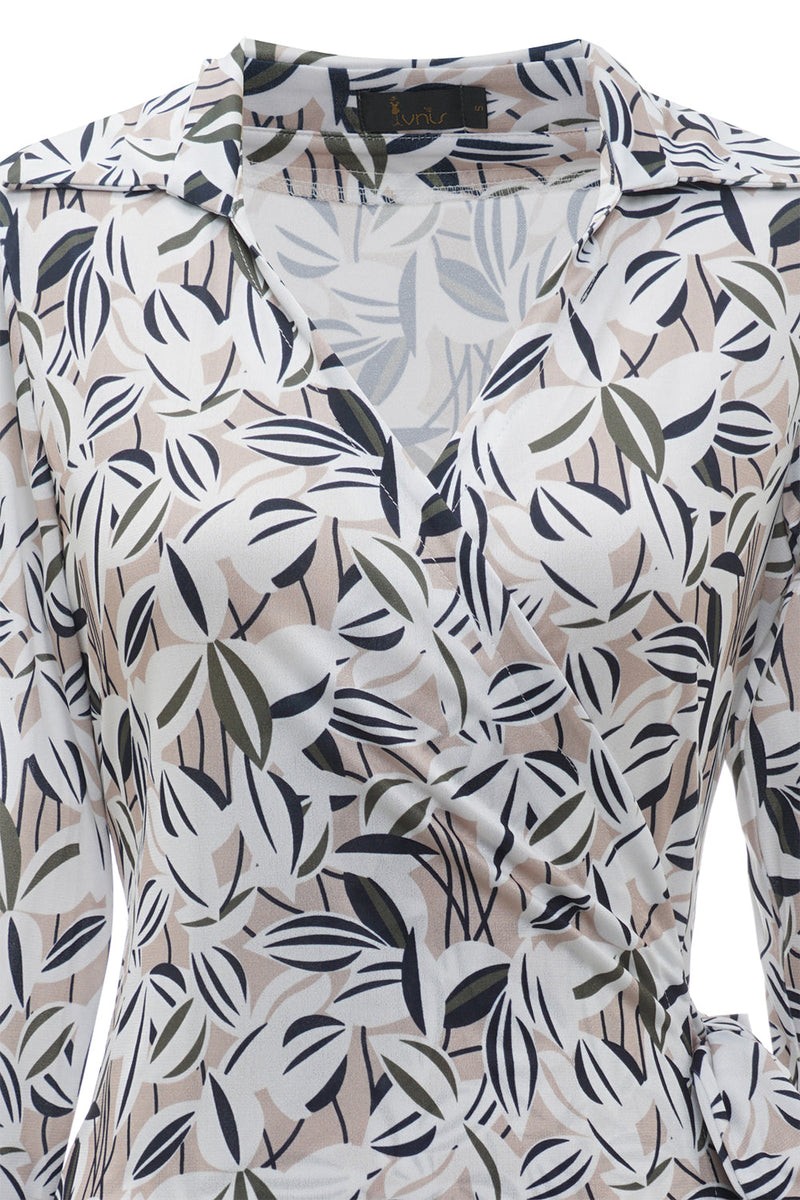 Carregar imagem no visualizador da galeria, Vestido de embrulho de convidado de casamento impresso em geometria preta