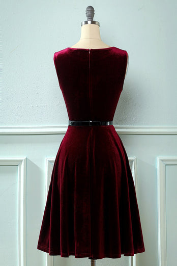 Vestido de veludo vintage de 1950
