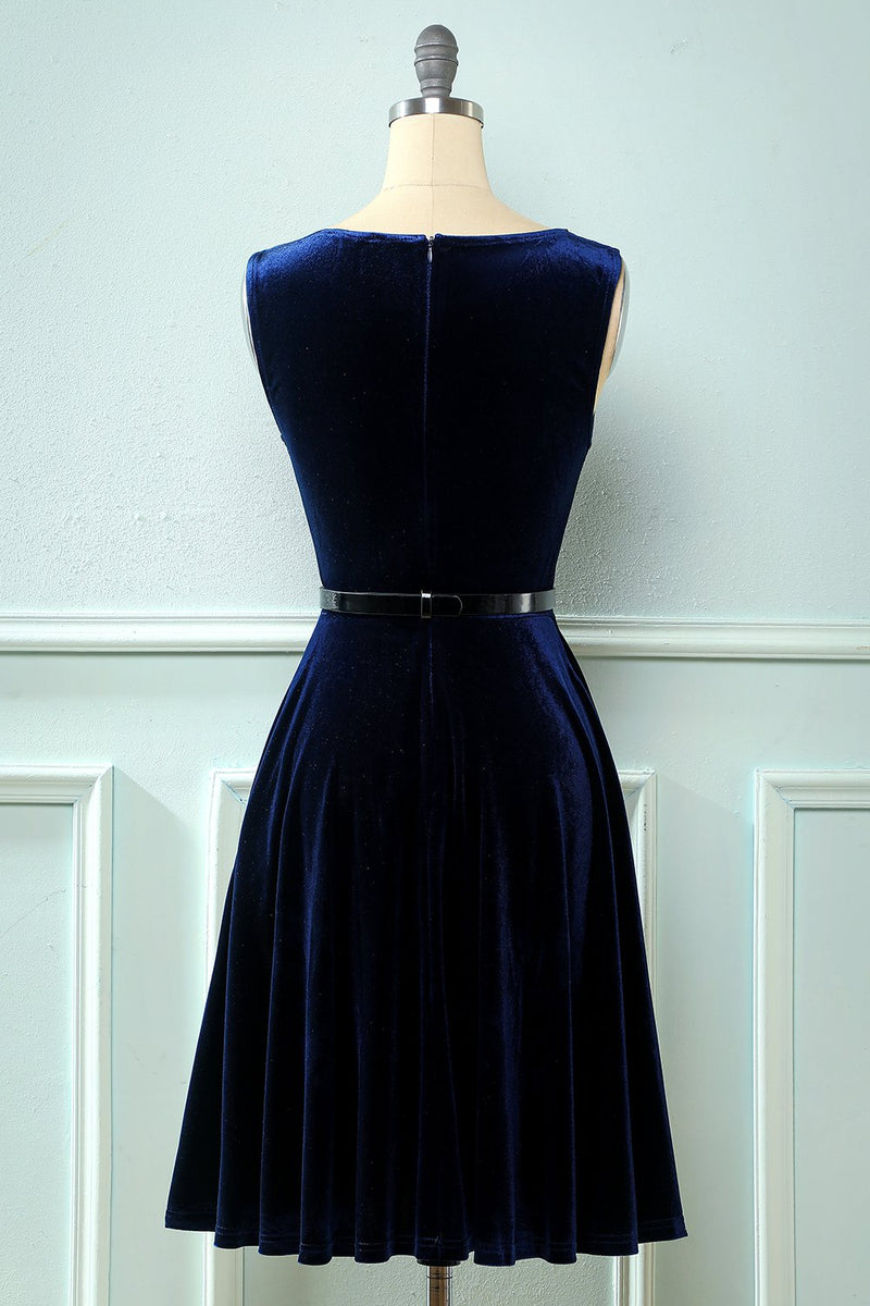 Carregar imagem no visualizador da galeria, Vestido de veludo vintage de 1950