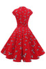 Carregar imagem no visualizador da galeria, Vestido vintage floral polka dots vermelhos