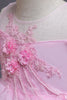 Carregar imagem no visualizador da galeria, Vestido de menina de flor de casamento rosa com flores