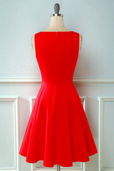 Vestido assimétrico Vermelho Vintage 1950