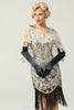 Carregar imagem no visualizador da galeria, 1920s Ivory Flower Sequin Women Cape
